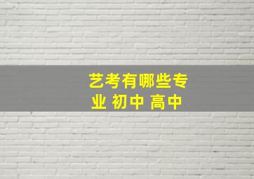 艺考有哪些专业 初中 高中